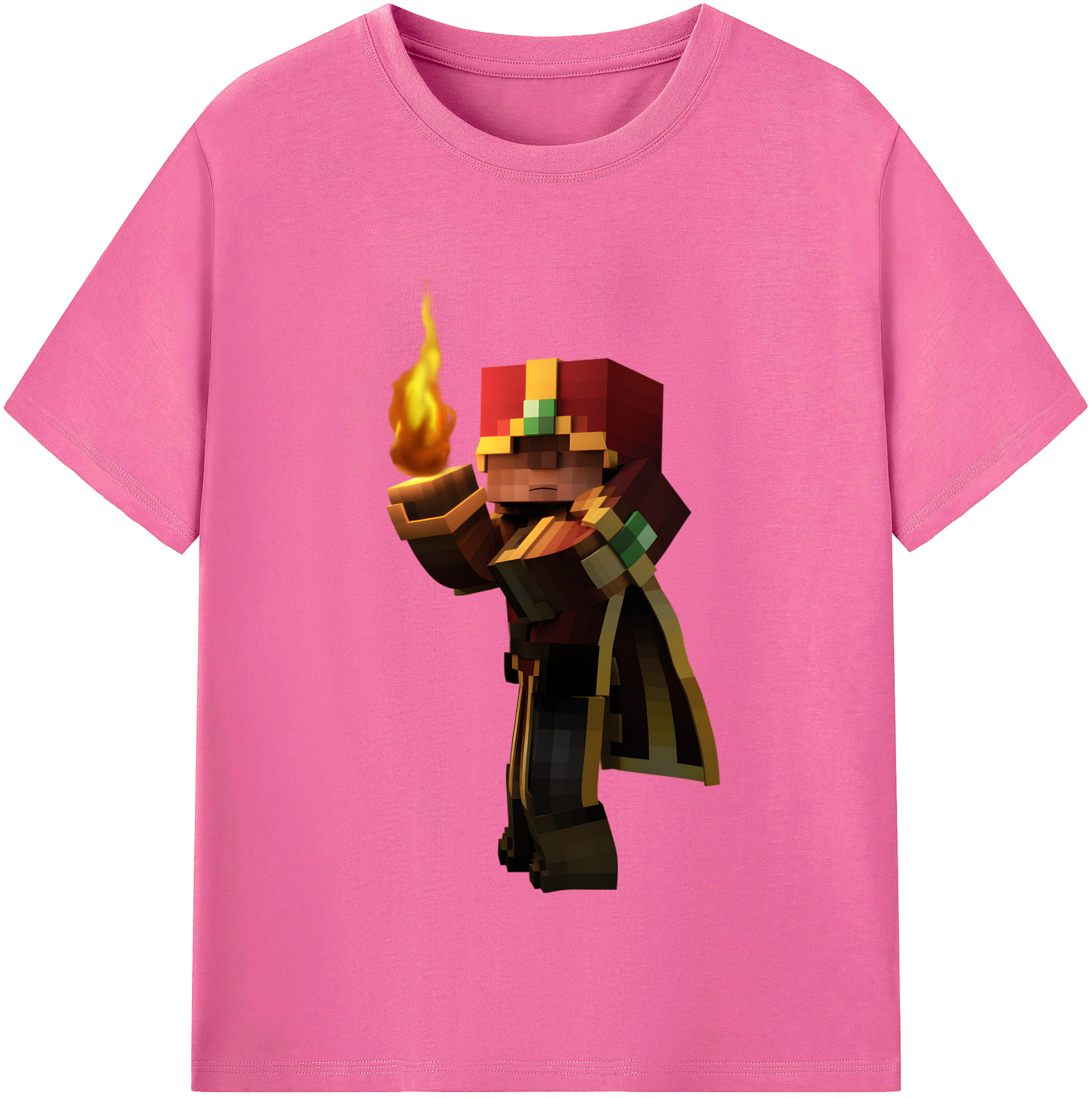 （画像用） マインクラフト ブロックの世界 Minecraft MC Block world レディースカジュアルプリントTシャツ（綿100％）